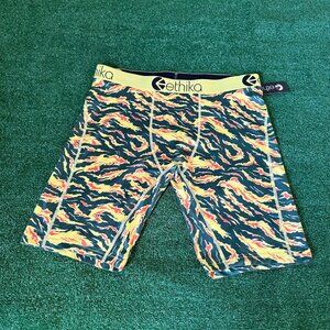 Ethika Blick Out Boxer Yellow Green Men’s Long Boxer Briefs Size XL NWT
